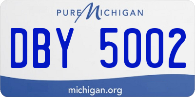 MI license plate DBY5002