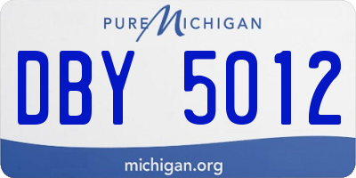 MI license plate DBY5012