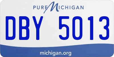 MI license plate DBY5013