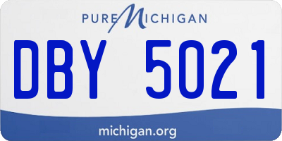 MI license plate DBY5021