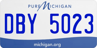 MI license plate DBY5023