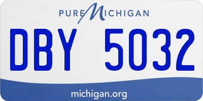 MI license plate DBY5032
