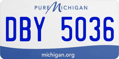 MI license plate DBY5036