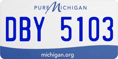 MI license plate DBY5103