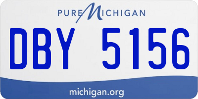 MI license plate DBY5156