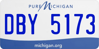 MI license plate DBY5173