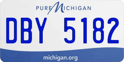 MI license plate DBY5182