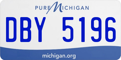 MI license plate DBY5196