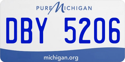MI license plate DBY5206