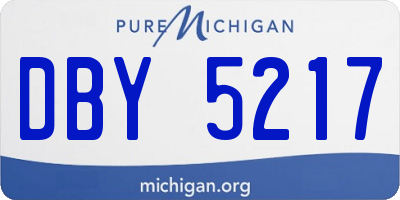 MI license plate DBY5217