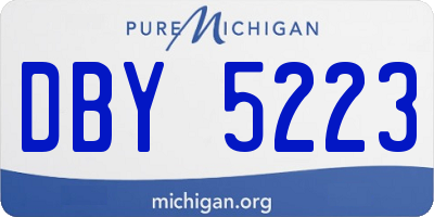 MI license plate DBY5223
