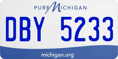 MI license plate DBY5233