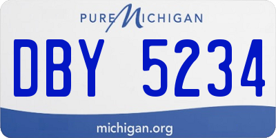 MI license plate DBY5234