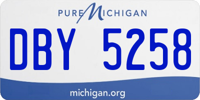 MI license plate DBY5258
