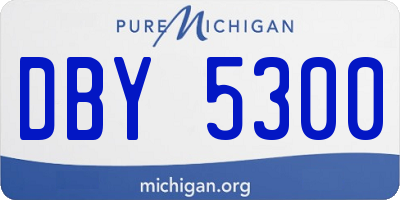 MI license plate DBY5300