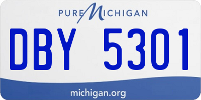 MI license plate DBY5301