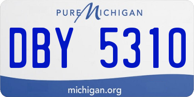 MI license plate DBY5310