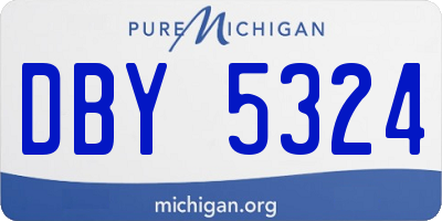 MI license plate DBY5324