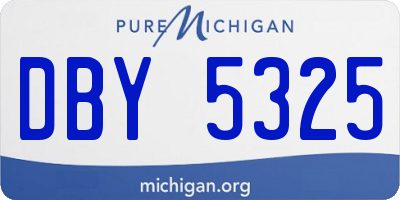 MI license plate DBY5325