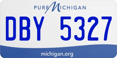 MI license plate DBY5327