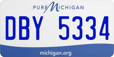 MI license plate DBY5334