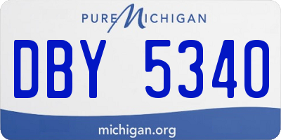 MI license plate DBY5340