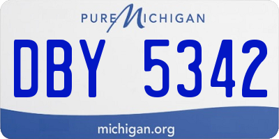MI license plate DBY5342