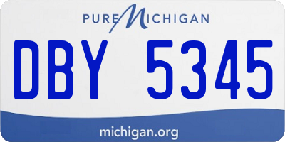MI license plate DBY5345