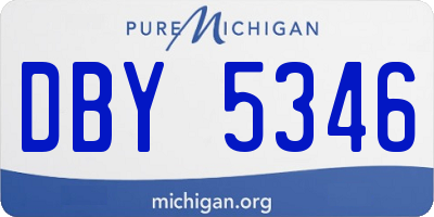 MI license plate DBY5346