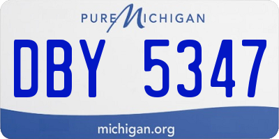 MI license plate DBY5347