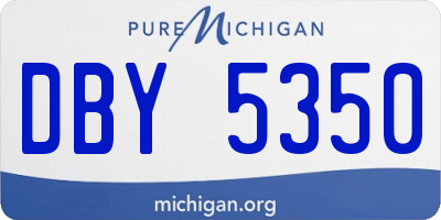 MI license plate DBY5350