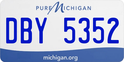 MI license plate DBY5352