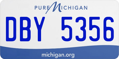 MI license plate DBY5356