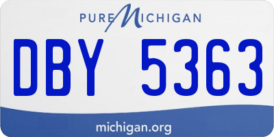 MI license plate DBY5363