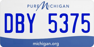 MI license plate DBY5375