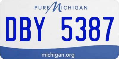 MI license plate DBY5387