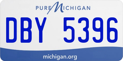 MI license plate DBY5396