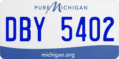 MI license plate DBY5402