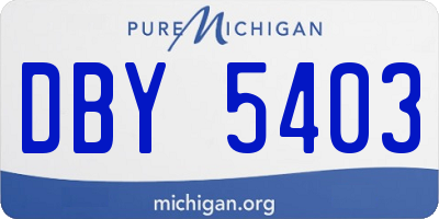 MI license plate DBY5403