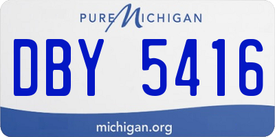 MI license plate DBY5416