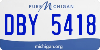 MI license plate DBY5418