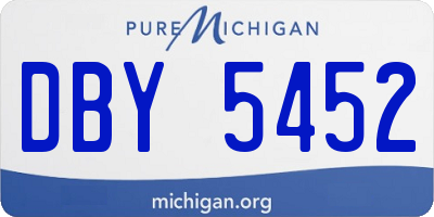 MI license plate DBY5452