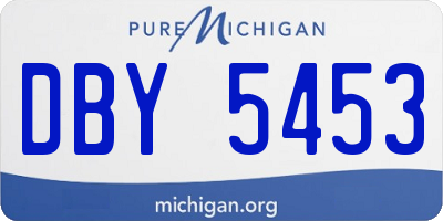 MI license plate DBY5453