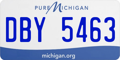 MI license plate DBY5463