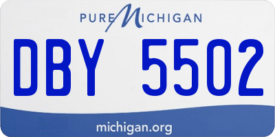 MI license plate DBY5502