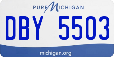 MI license plate DBY5503