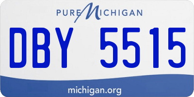 MI license plate DBY5515