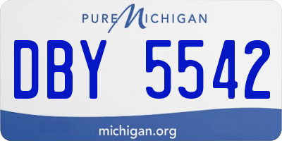 MI license plate DBY5542