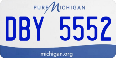 MI license plate DBY5552