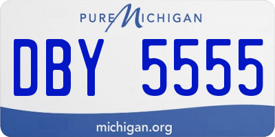 MI license plate DBY5555